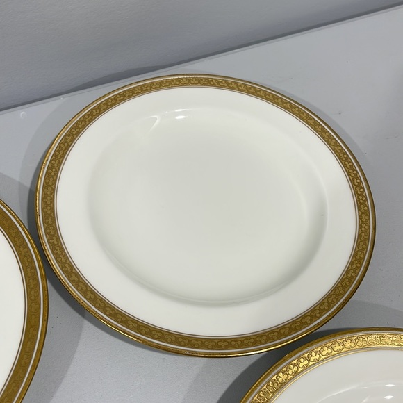 Cauldon England for Gilman Collamore antique Salad Plated gold trimmed set of 5 - Picture 9 of 13